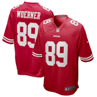 mens nike charlie woerner scarlet san francisco 49ers playe